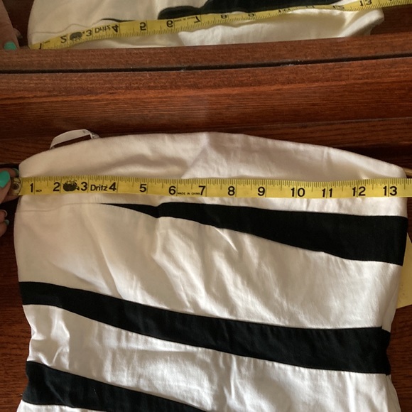 B. DARLIN strapless white and black dress size 3/4 - Picture 6 of 12